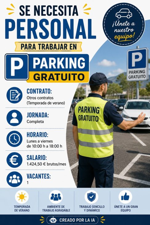 Se necesita personal para trabajar en parking gratuito