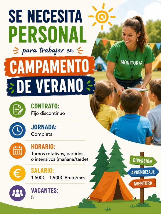 Se necesita personal para trabajar en campamento de verano