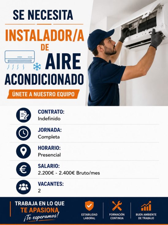 Se necesita instalador/a de aire acondicionado