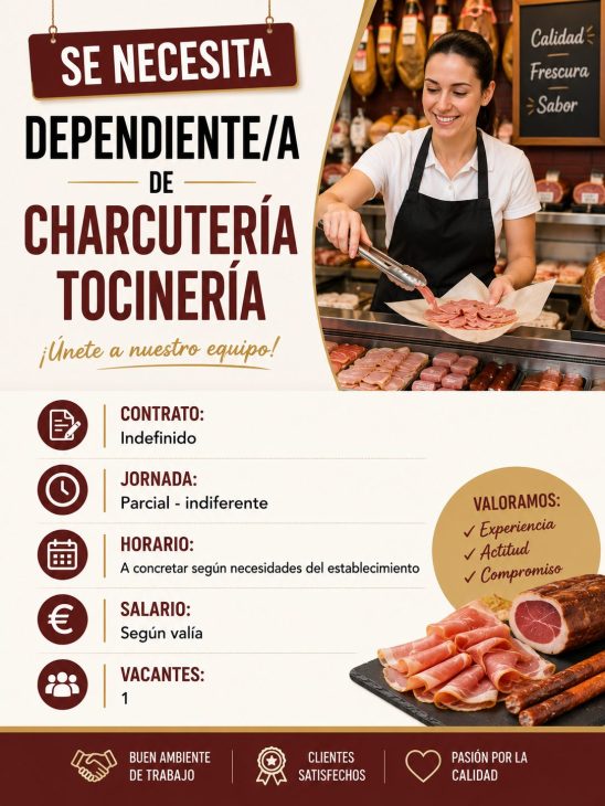 Dependiente/a de charcutería tocinería