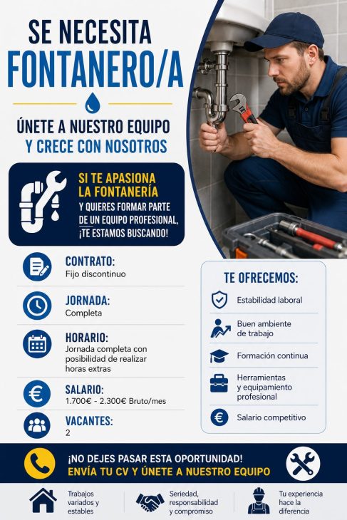 Se necesita fontanero/a