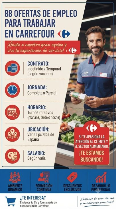 88 ofertas de empleo para trabajar en Carrefour