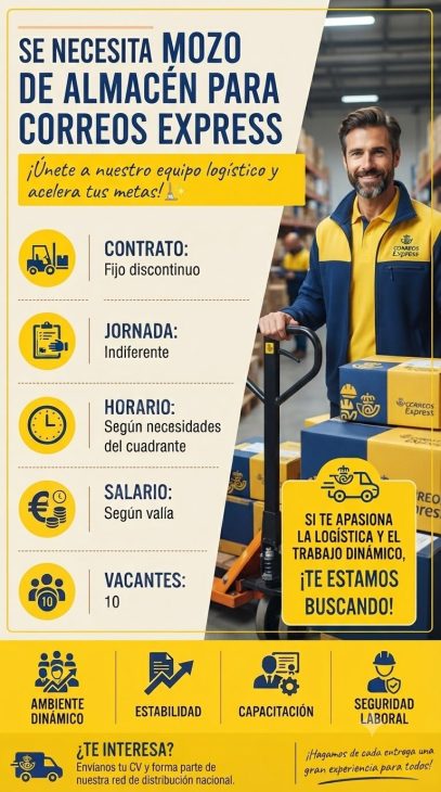 Se necesita mozo de almacén para trabajar en Correos Express