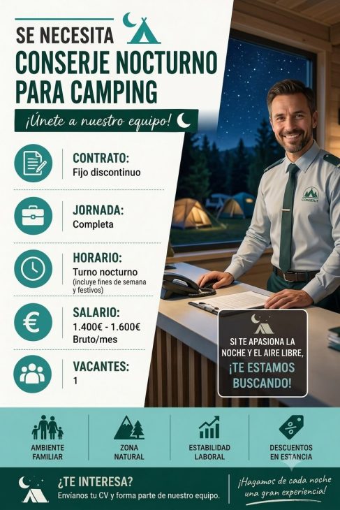 Se necesita conserje nocturno para camping