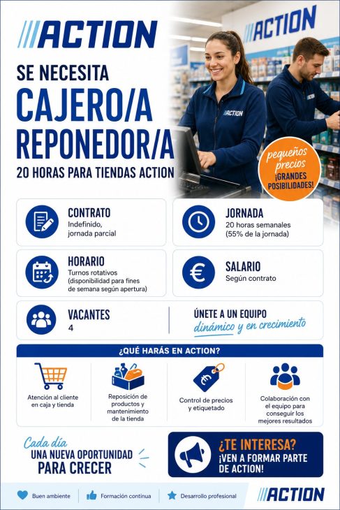 Cajero/a Reponedor/a 20 horas