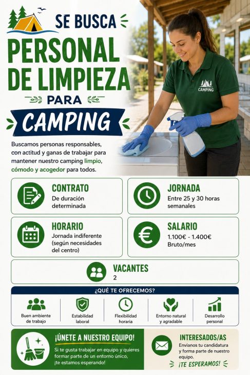 Personal de limpieza para camping