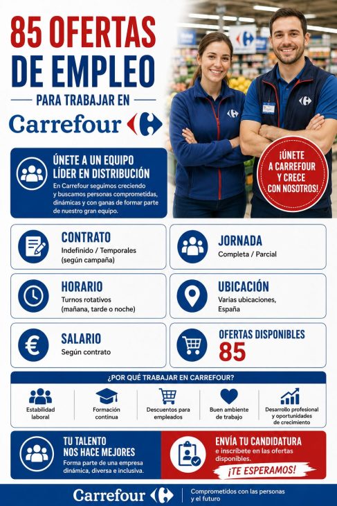 85 ofertas de empleo para trabajar en Carrefour