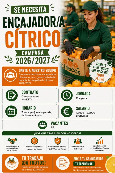 Encajador/a cítrico campaña 2026/2027