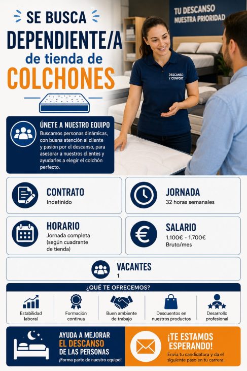 Dependiente/a de tienda de colchones