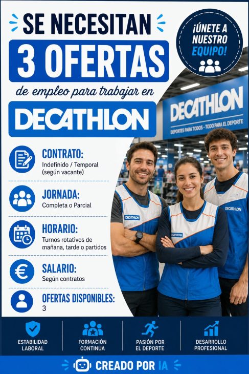 3 ofertas de empleo para trabajar en Decathlon