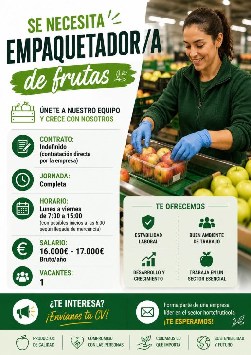 Se necesita empaquetador/a de frutas