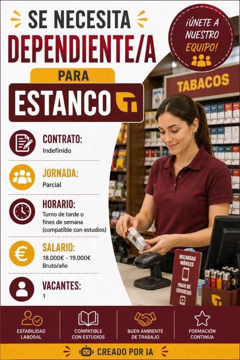 Se necesita dependiente/a para estanco