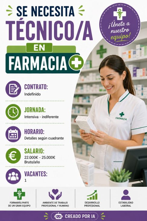 Se necesita técnico/a en farmacia
