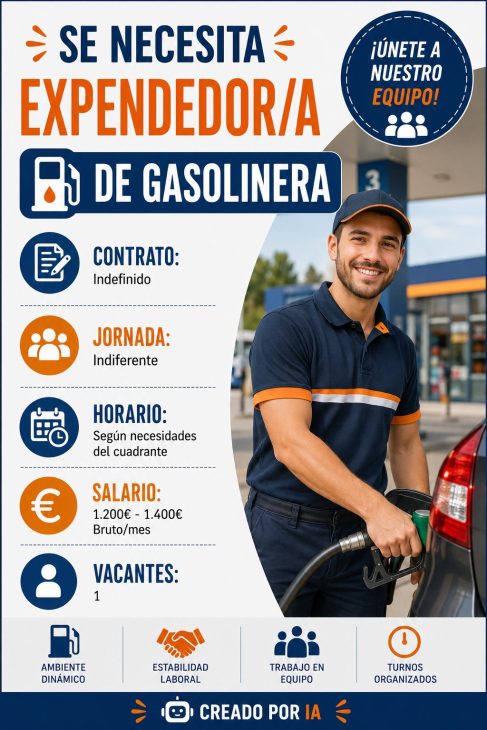 Se necesita expendedor/a de gasolinera