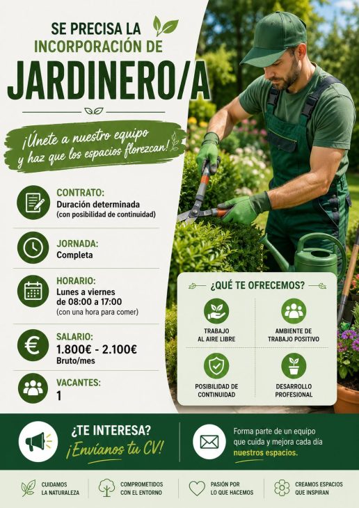 Se precisa la incorporación de jardinero/a