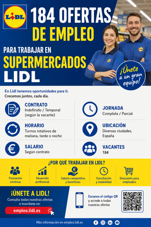 184 ofertas de empleo para trabajar en supermercados Lidl