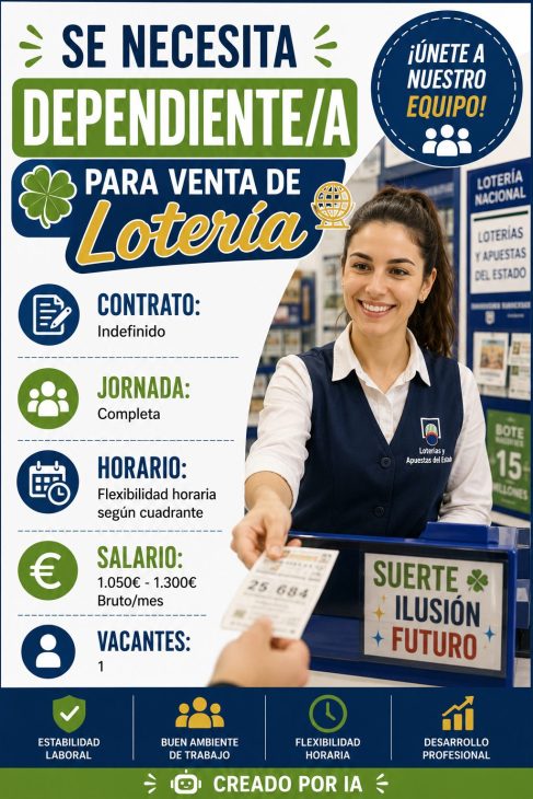 Se necesita dependiente/a para venta de lotería