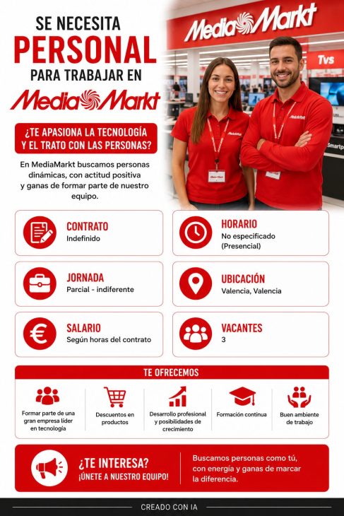 Se necesita personal para trabajar en MediaMarkt