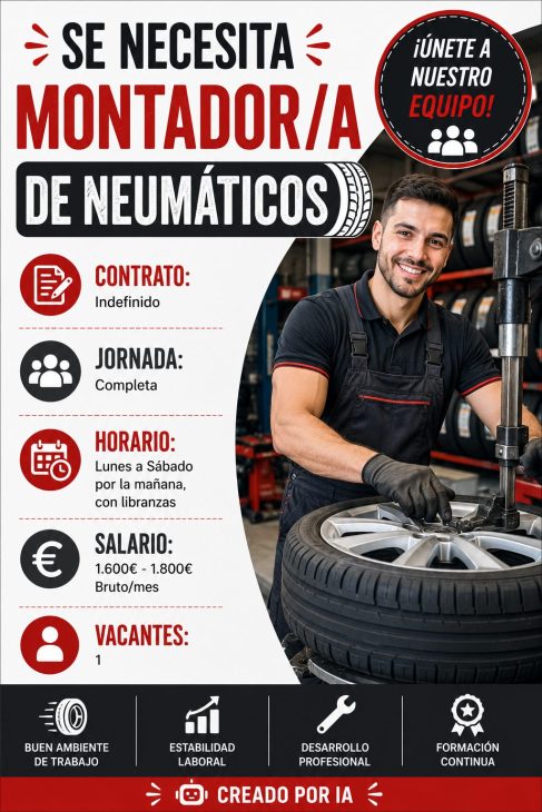 Se necesita montador/a de neumáticos