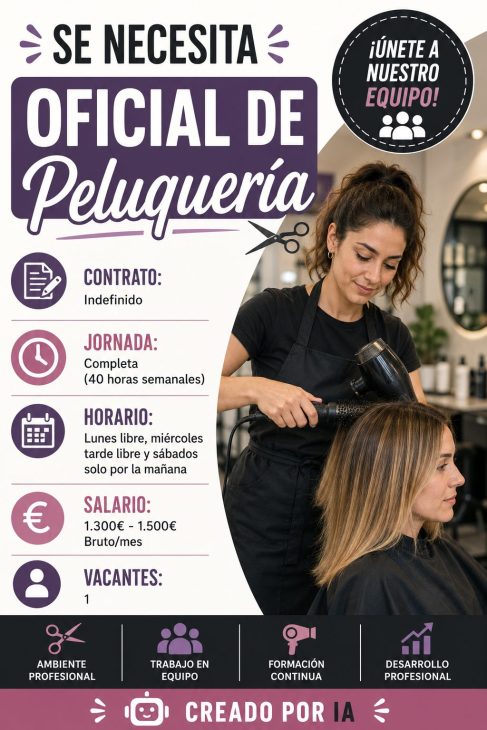 Se necesita oficial de peluquería