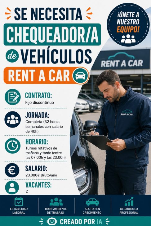 Se necesita chequeador/a de Vehículos – Rent a Car