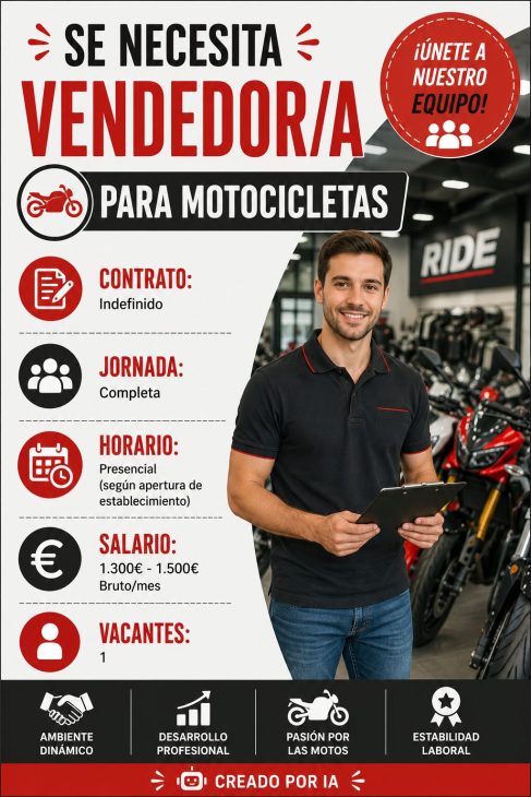 Se necesita vendedor/a para motocicletas