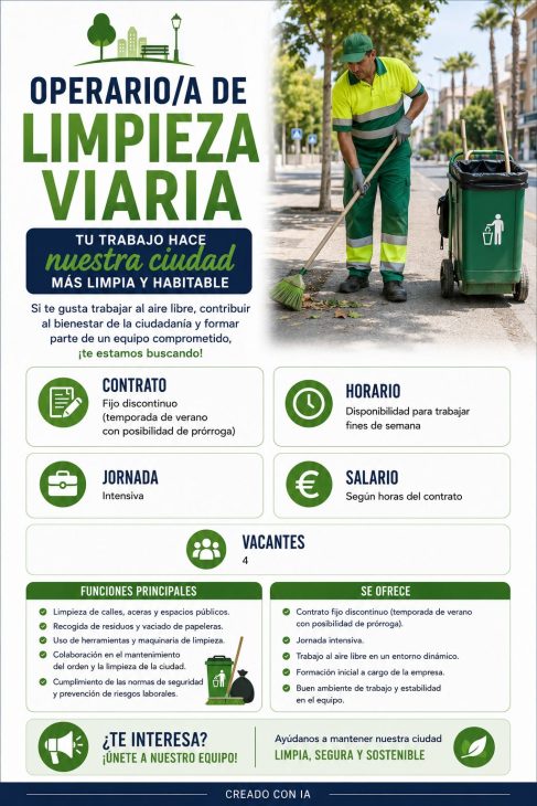 Operario/a de limpieza viaria