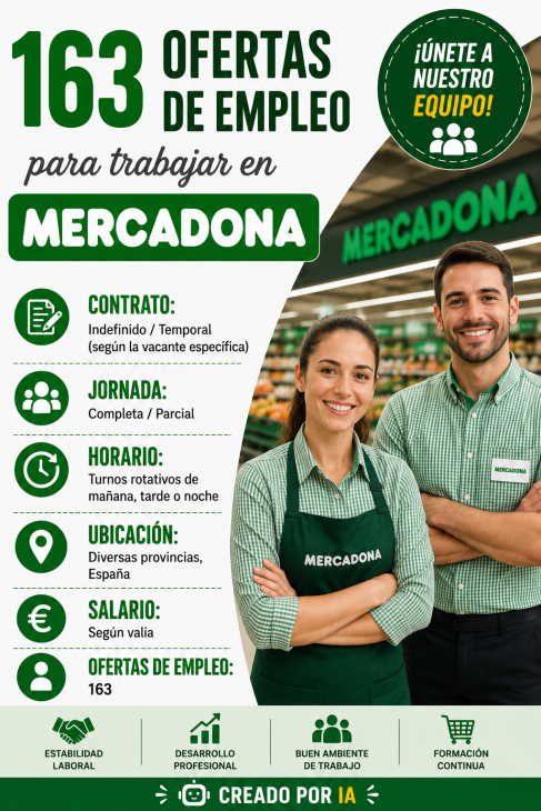 163 ofertas de empleo para trabajar en Mercadona