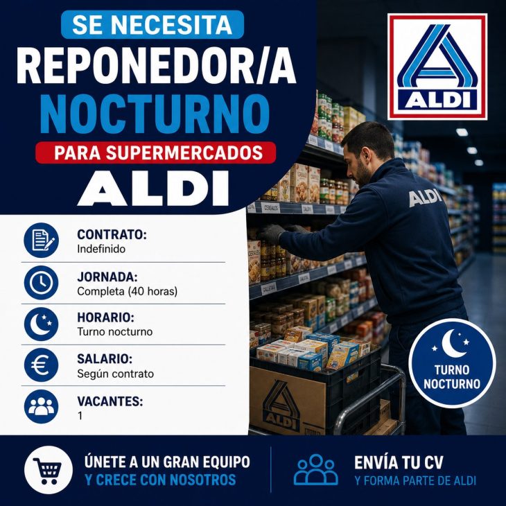 Reponedor/a nocturno para supermercados Aldi