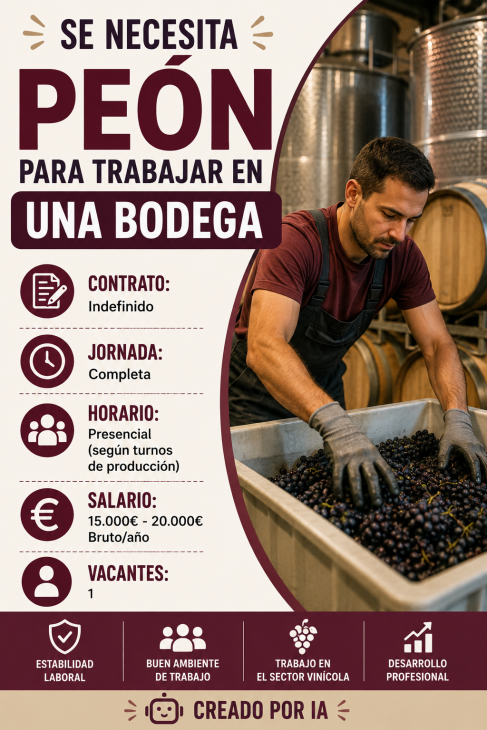 Se necesita peón para trabajar en una bodega