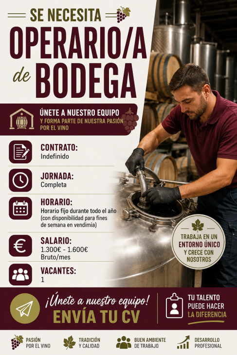 Se necesita operario/a de bodega