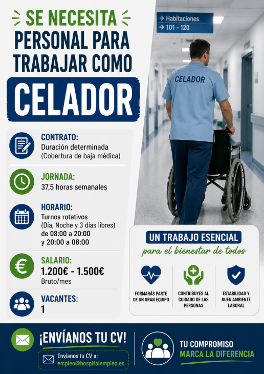 Se necesita personal para trabajar como celador