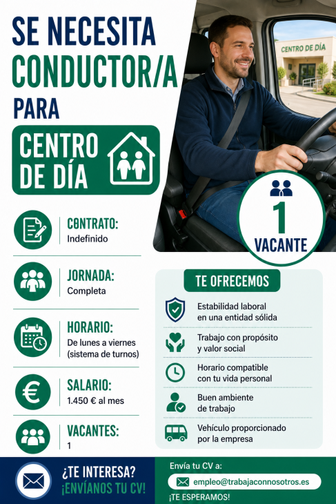 Se necesita conductor/a para centro de día
