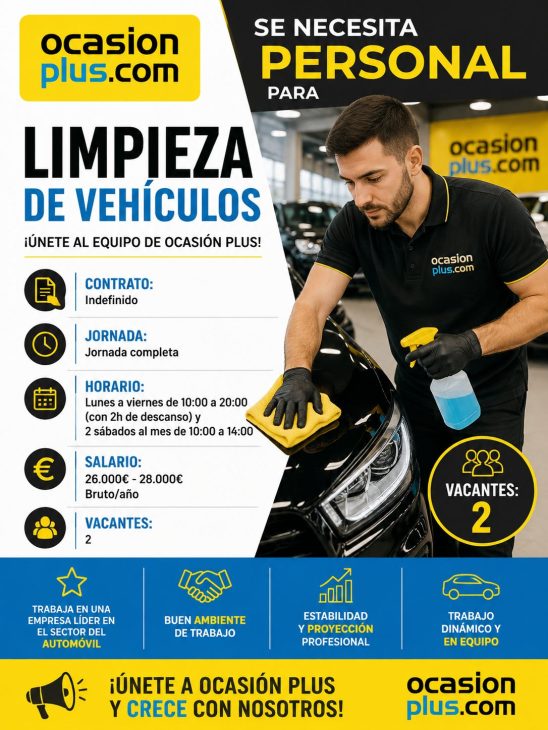Se necesita personal para limpieza de vehículos