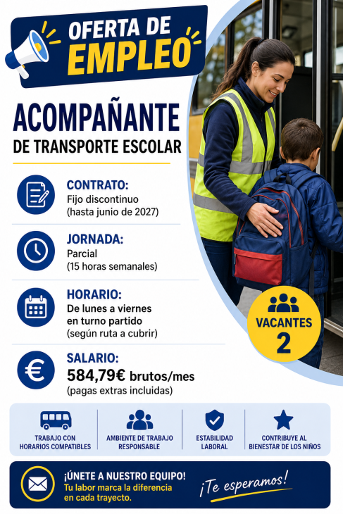 Se necesita acompañante de transporte escolar