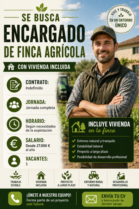Encargado de finca agrícola (con vivienda)