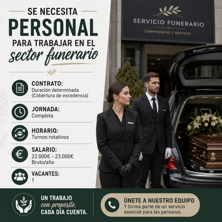 Se necesita personal para trabajar en el sector funerario