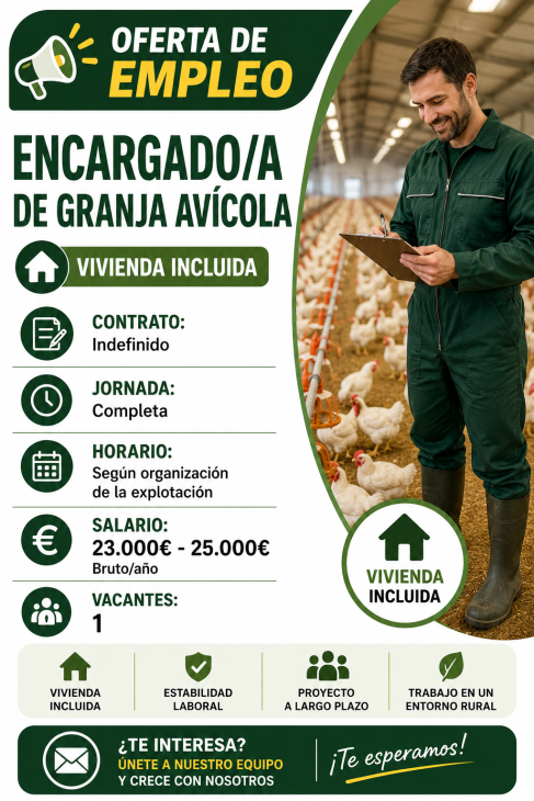 Encargado/a de granja avícola (Vivienda incluida)