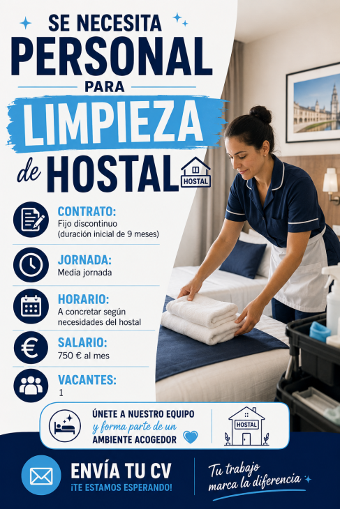 Se necesita personal para limpieza de hostal