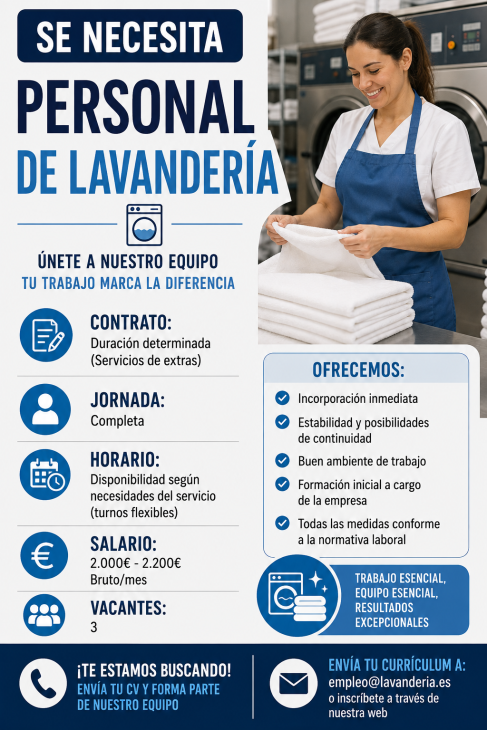Se necesita personal de lavandería