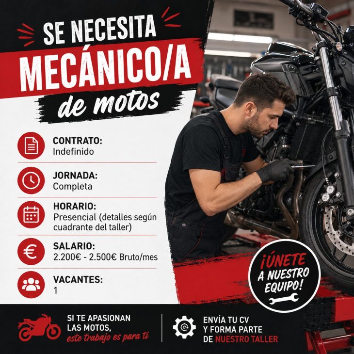 Se necesita mecánico/a de motos