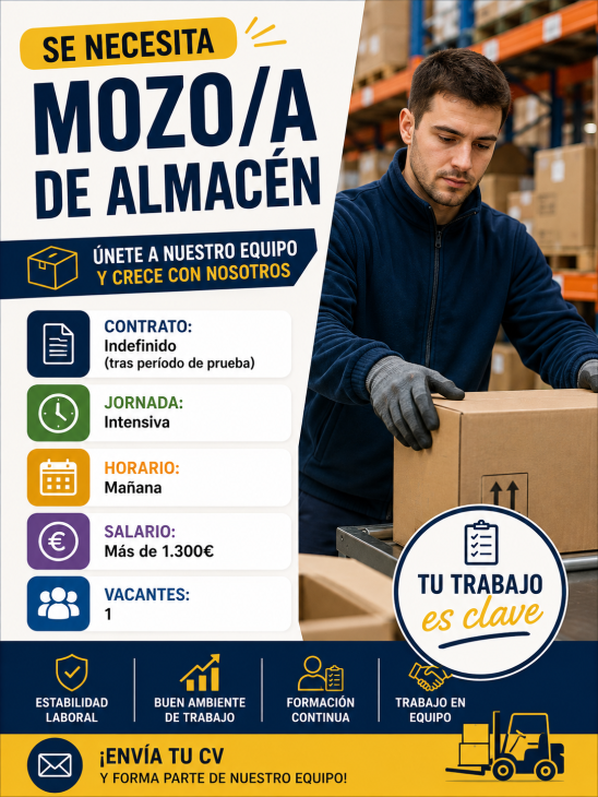 Se necesita mozo/a de almacén