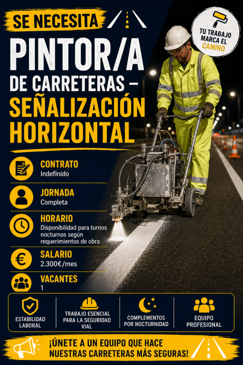 Se necesita pintor/a de Carreteras – Señalización Horizontal