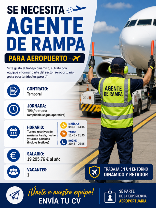 Se necesita agente de rampa  para aeropuerto