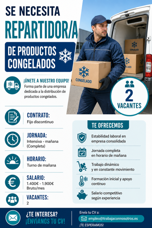 Se necesita repartidor/a de productos congelados