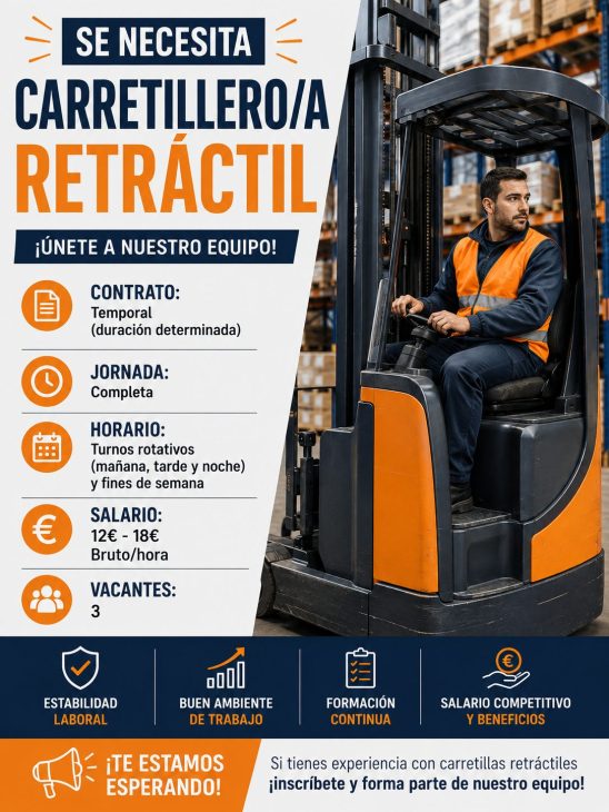 Se necesita Carretillero/a Retráctil