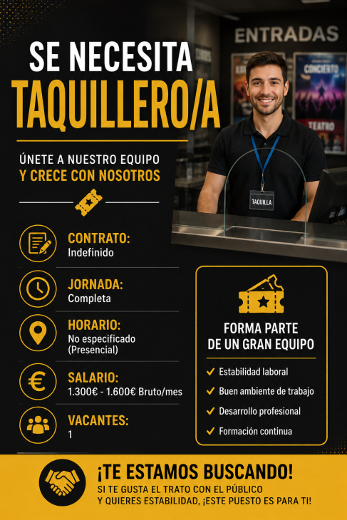 Se necesita taquillero/a