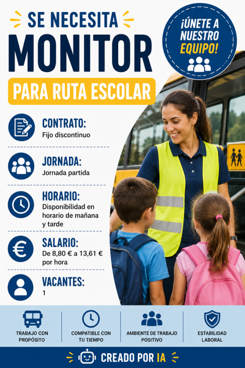 Se necesita monitor para ruta escolar