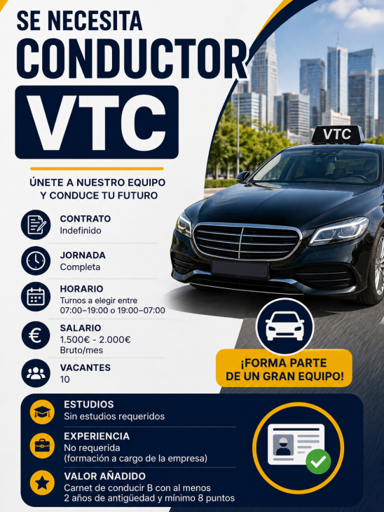 Se necesita conductor VTC