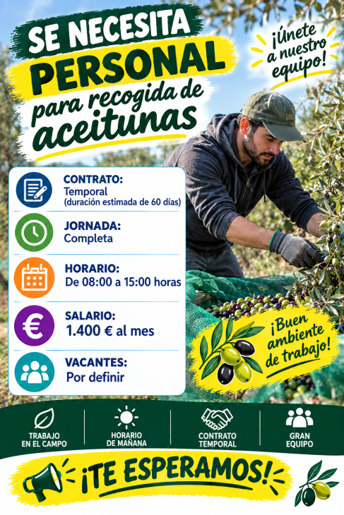 Se necesita personal para recogida de aceitunas